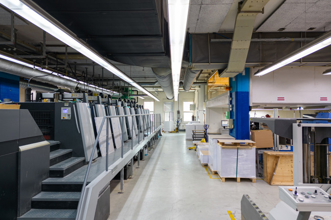 Einblick in die Druckproduktion. Einblick in die Druckproduktion.